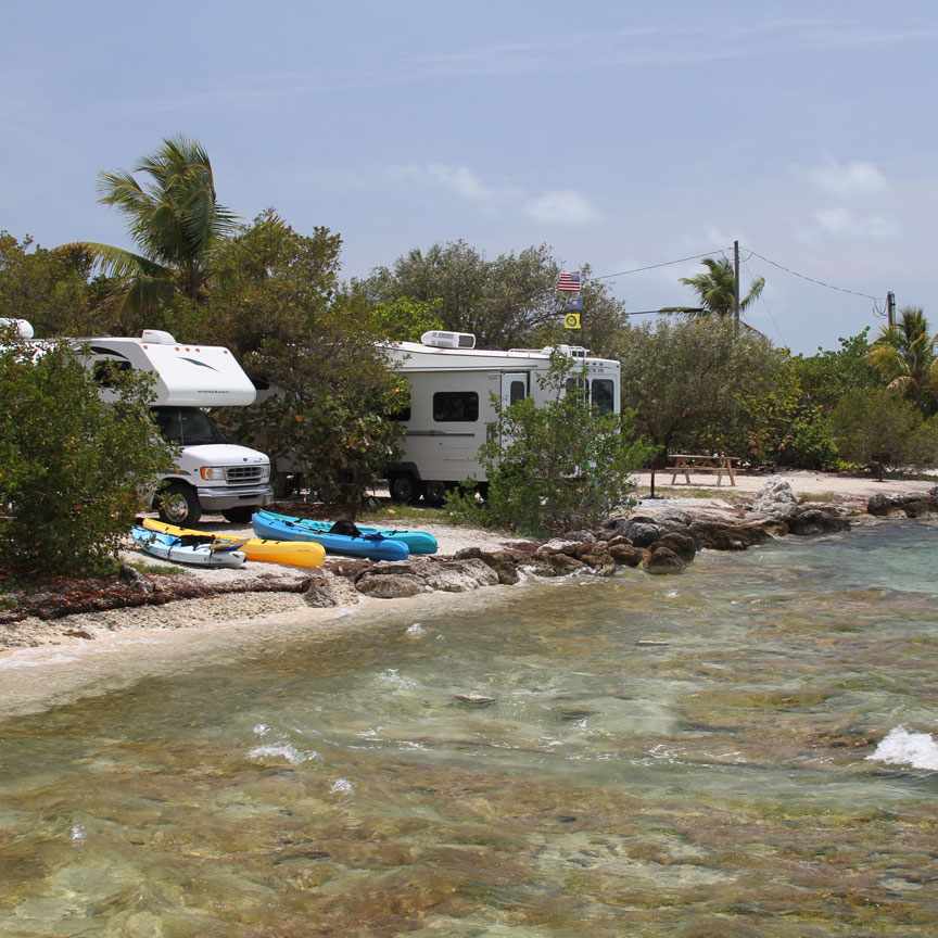 Island camping on Bahia Honda